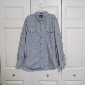 Rock & Republic gray button up shirt sz XL men's